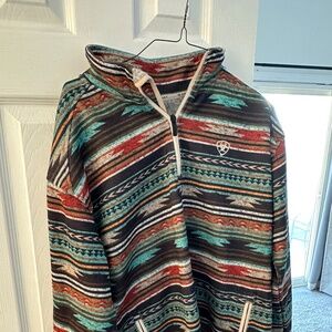 Ariat Men's 1/4 zip pull-over southwestern print